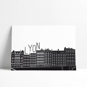 Affiche Noir et Blanc - Quais de Saône Lyon 1