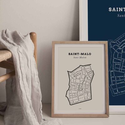 Le Bon Plan Poster – Saint-Malo Schwarz & Creme