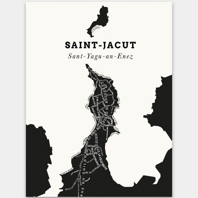 Poster Le Bon Plan - Saint-Jacut nero e crema