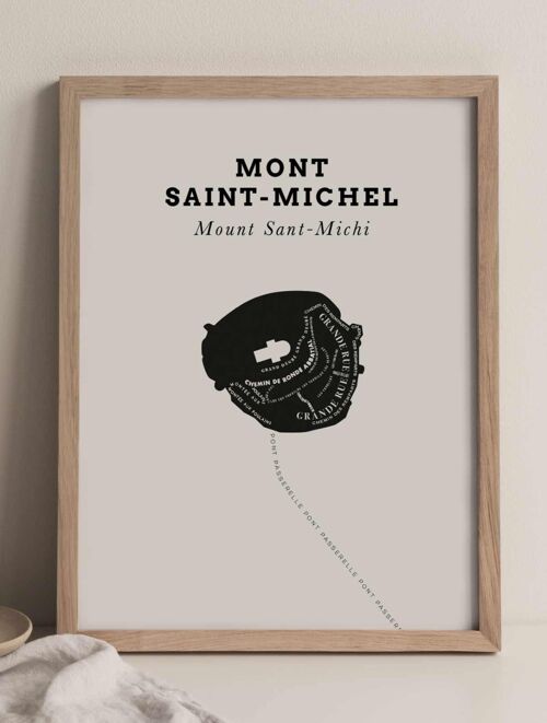 Affiche Le Bon Plan - Mont Saint-Michel Noir & Crème