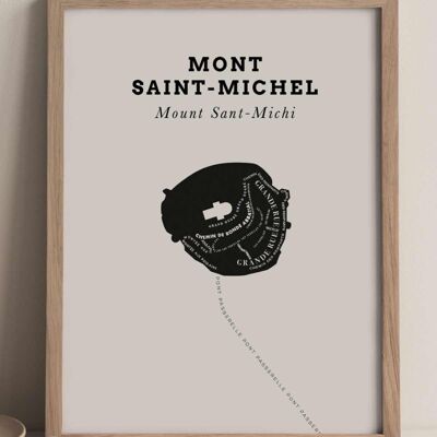 Le Bon Plan Poster – Mont Saint-Michel Schwarz & Creme