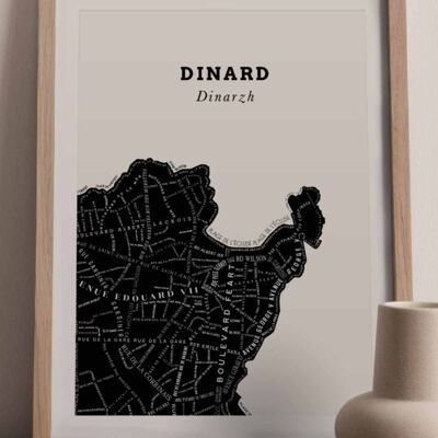 Póster Le Bon Plan - Dinard negro y crema