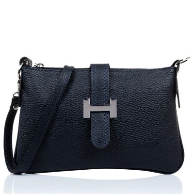 Allerona Women's Handbag. Genuine Leather Dollaro - Navy Blue