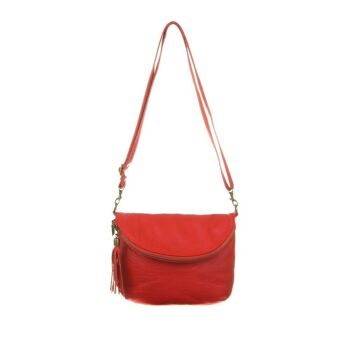 Ancona Sac bandoulière femme Sauvage en cuir véritable - Rouge 7