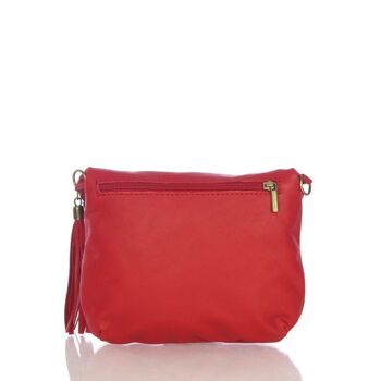 Ancona Sac bandoulière femme Sauvage en cuir véritable - Rouge 10