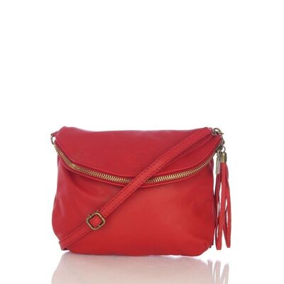 Ancona Women's shoulder bag. Sauvage genuine leather - Red