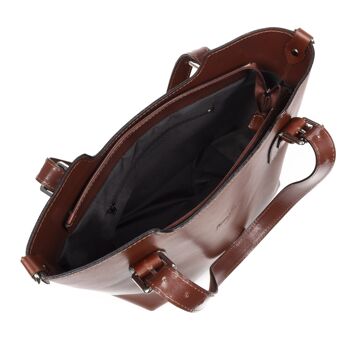 Arezzo Sac cabas pour femme en cuir véritable Tamponato - Marron 10