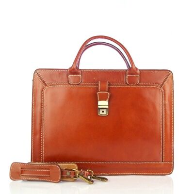 Paratico Briefcase Unisex.Genuine Cowhide Leather