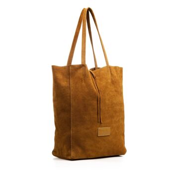 Sefora Sac Shopper Femme en Cuir Véritable Daim - Cuir 7