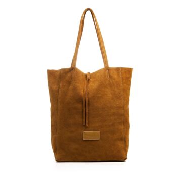 Sefora Sac Shopper Femme en Cuir Véritable Daim - Cuir 1