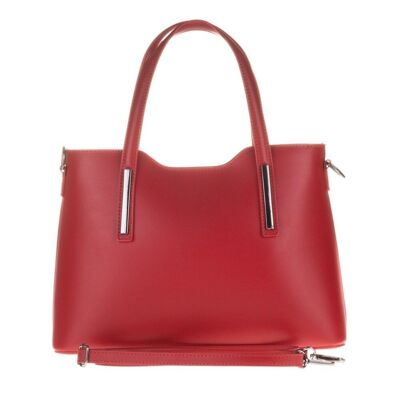 Cannobio Women's tote bag. Ruga genuine leather - Red