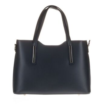 Cannobio Sac fourre-tout pour femme Ruga en cuir véritable - Bleu marine 5