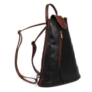 Sac à dos Montesilvano pour femme en cuir véritable Sauvage - Noir; Marron 7