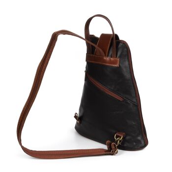 Sac à dos Montesilvano pour femme en cuir véritable Sauvage - Noir; Marron 8