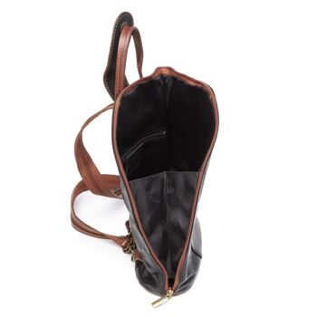 Sac à dos Montesilvano pour femme en cuir véritable Sauvage - Noir; Marron 10