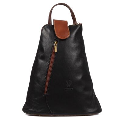 Montesilvano Women's backpack bag. Sauvage genuine leather - Black; Brown