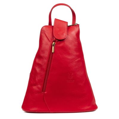 Montesilvano Bolso mochila Mujer.Piel auténtica Sauvage - Rojo