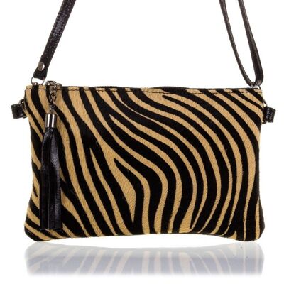 Marcon Borsa Donna in Vera Pelle Scamosciata Tigre Stone Washed