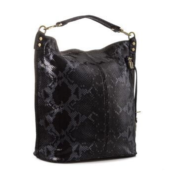 Sac Shopper Femme Lavis en Vrai Cuir Velours Python 7