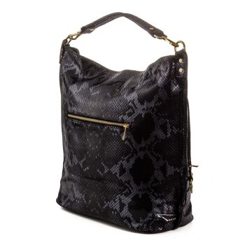 Sac Shopper Femme Lavis en Vrai Cuir Velours Python 8