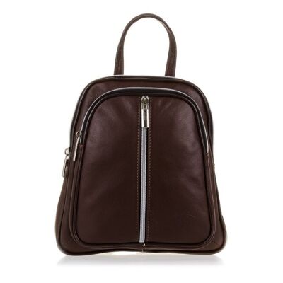 Marciana Women's backpack bag. Dollaro genuine leather - Chocolate Brown