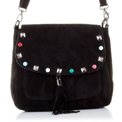 Daria Women's shoulder bag. Genuine Suede Leather