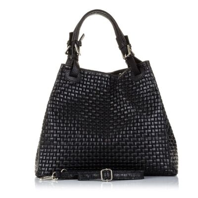 Moira Women's Tote Bag. Genuine Leather Suede Geometric Engraving