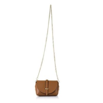 Aurora Sac à bandoulière pour femme en cuir véritable Ruga - Marron 8