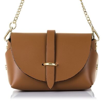 Aurora Women's shoulder bag. Ruga genuine leather - Brown