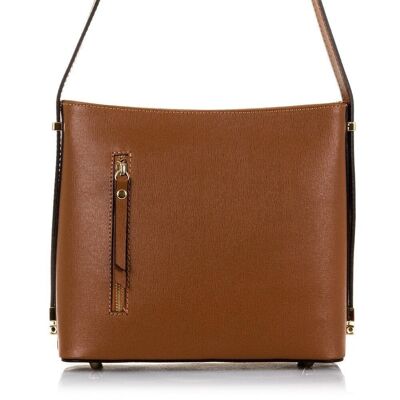Federica Women's shoulder bag. Genuine Saffiano leather - Leather