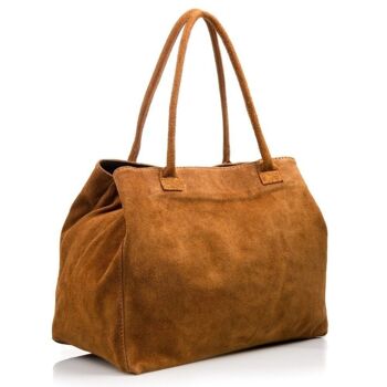 Sac Shopper Femme Annagrazia en Cuir Véritable Daim - Cuir 7