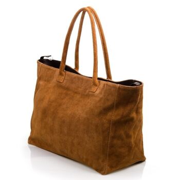 Sac Shopper Femme Annagrazia en Cuir Véritable Daim - Cuir 8