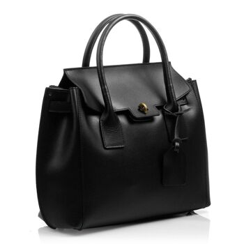 Sac fourre-tout Amina pour femme en cuir véritable Palmellato - Noir 7