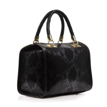 Sac fourre-tout Catena pour femme en cuir suédé véritable python - noir 7