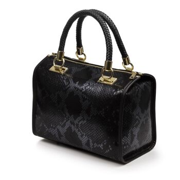 Sac fourre-tout Catena pour femme en cuir suédé véritable python - noir 8