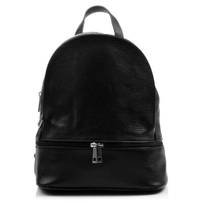 Apollonia Bolso mochila Mujer.Piel auténtica Dollaro - Negro