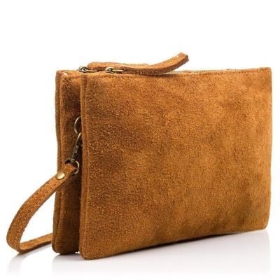 Azelia Women's shoulder bag. Genuine Leather Suede - Leather