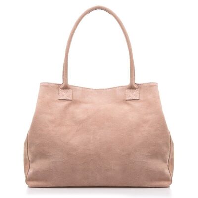 Annagrazia Woman Shopper Bag. Genuine Suede Leather - Leather