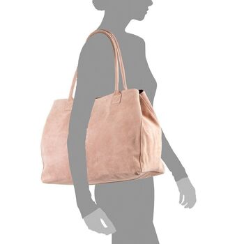 Sac Shopper Femme Annagrazia en Vrai Cuir Suédé - Cuir 4