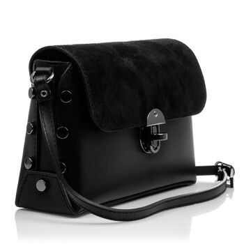 Egizia Sac à bandoulière pour femme en cuir véritable Ruga Suede 7