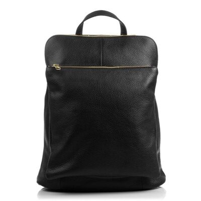 Eva Women's backpack bag. Genuine leather Dollaro - Black