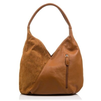 Iginia Women's Shoulder Bag. Genuine Leather Suede Dollaro