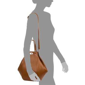 Giusta Sac à bandoulière pour femme en cuir véritable Dollaro - Cuir 9