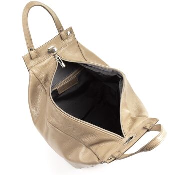 Giusta Sac à Bandoulière pour Femme Dollaro Cuir Véritable - Taupe 5