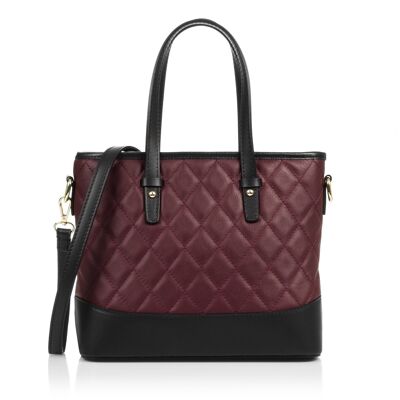 Alfonsa Woman tote bag. Genuine leather Ruga Quilted Leather