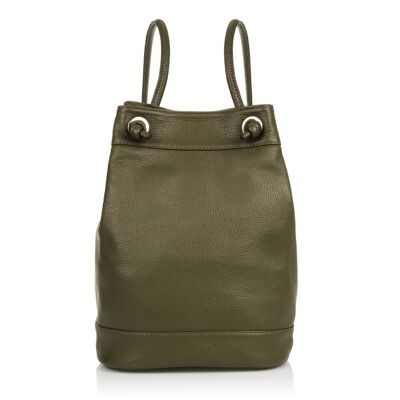 Dolores Women's backpack bag. Dollaro genuine leather - Green