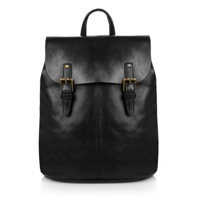 Asia Bolso mochila Mujer.Piel auténtica Dollaro - Negro