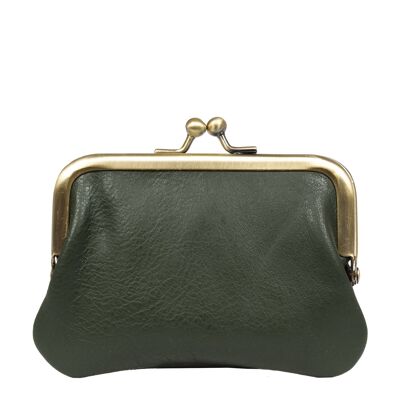 Portefeuille Femme Argelia Femme en Cuir Sauvage Véritable - Vert Foncé