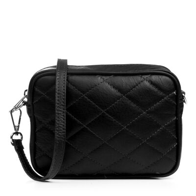 Serafina Fashion Sac Banane Unisexe Cuir Véritable Sauvage Rembourré - Noir