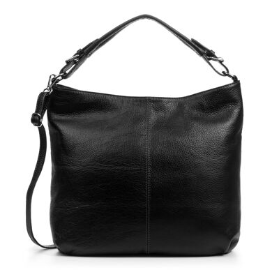 Simonetta Women's Shopper Bag. Genuine Leather Dollaro - Black